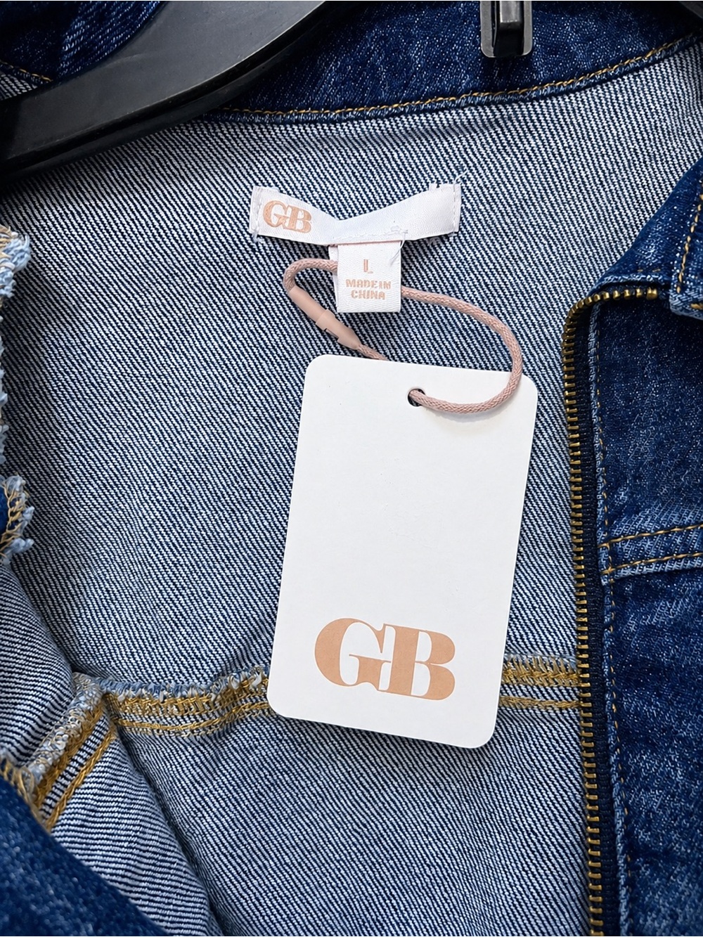 GB Gianni Bini Denim Zip Front Mini Shirt Dress Large NWT - Picture 6 of 7
